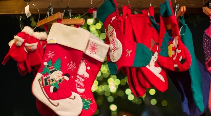 Christmas stockings hung up