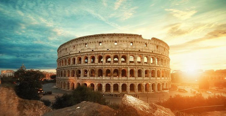 The Colosseum was originally clad entirely in marble.