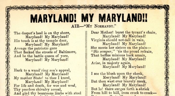 Part of the Maryland my Maryland song