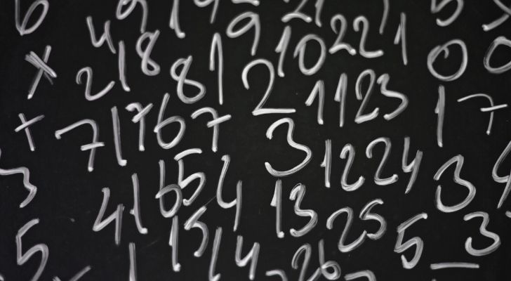 Lots of numbers on a chalk board