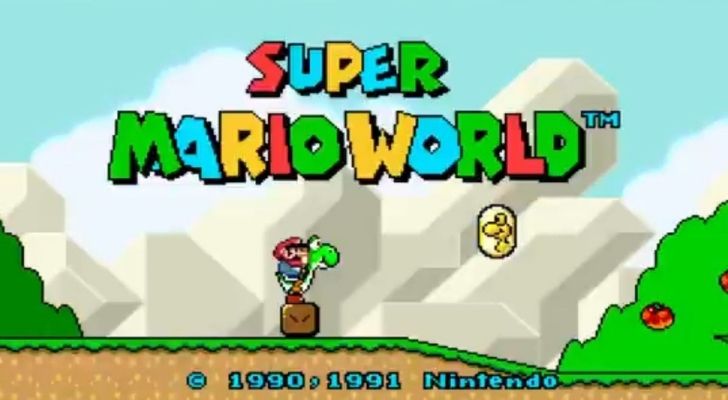 Mario on Luigi's back on Super Mario World