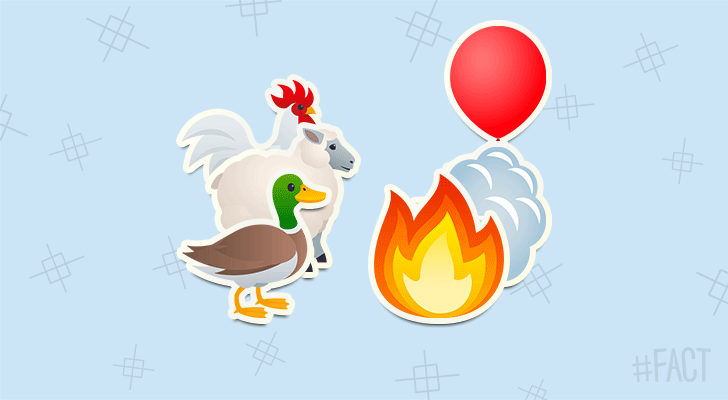 A sheep, a duck and a rooster were the first passengers to take a trip in a hot air balloon.