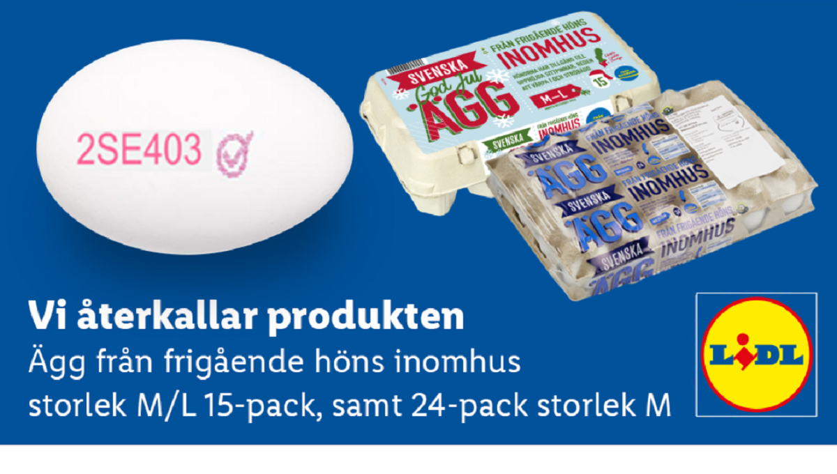 Lidl sweden egg salmonella recall jan 23