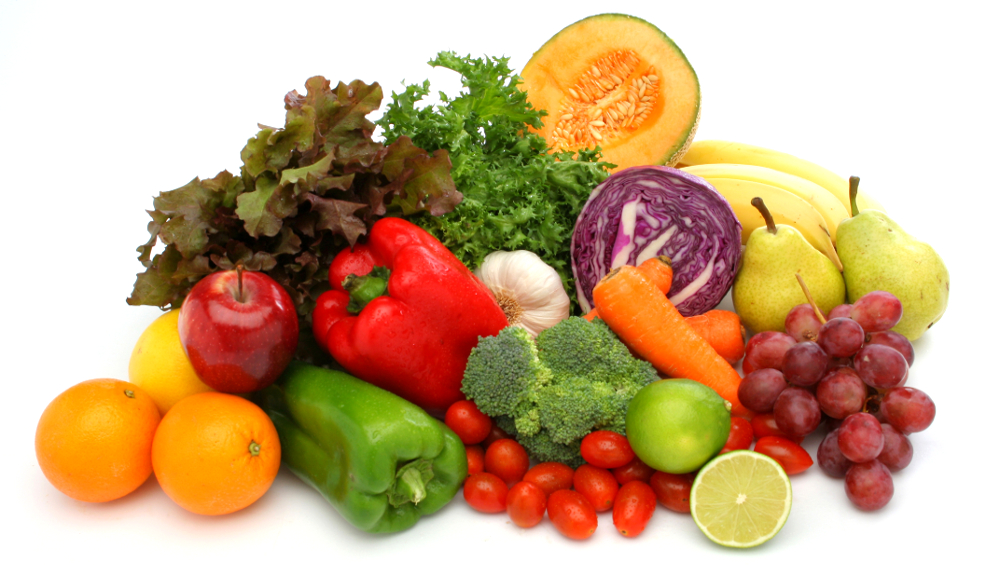 mixed fresh fruits vegetables produce